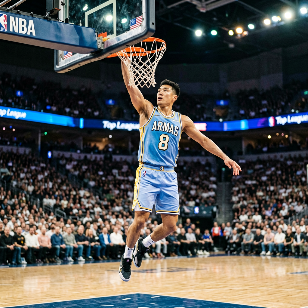 NBA篮球赛事精彩扣篮瞬间，职业篮球最高水平竞技